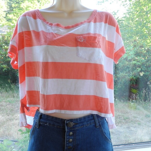 Gilly Hicks Tops - [Clearance: $10/2] ❤️ Gilly Hicks Striped Crop tee